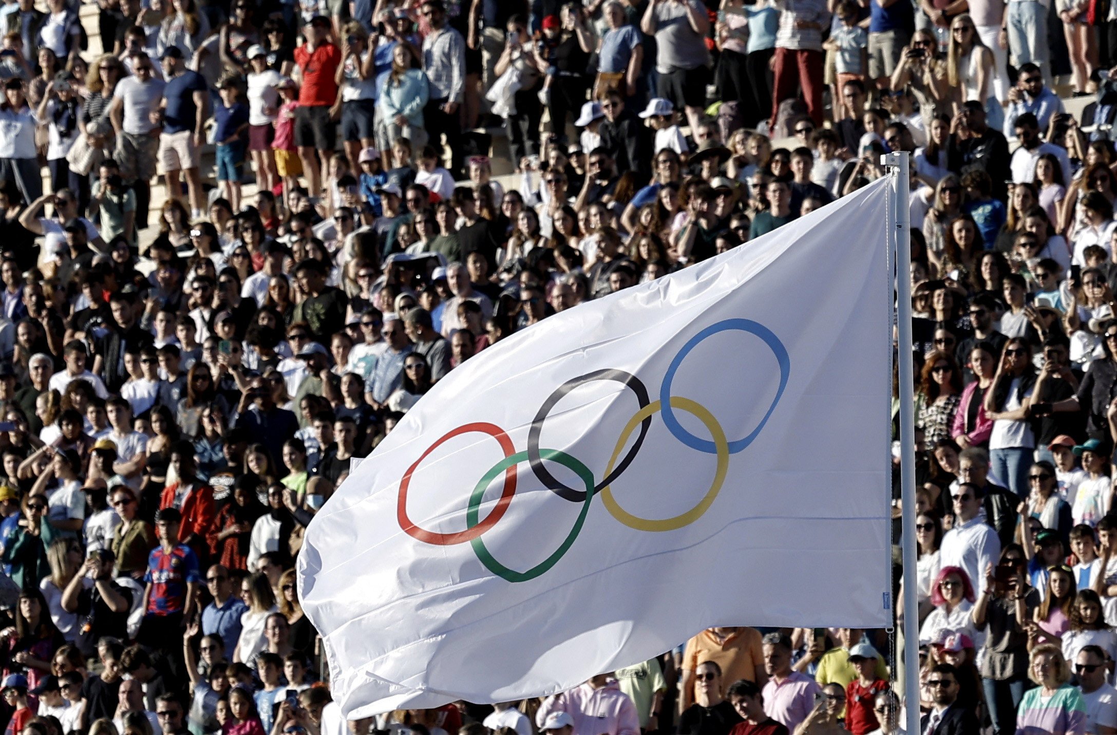 discrimination ioc chief thomas bach dismissed the body has treated russia differently than israel general view of the olympic flag during the handover ceremony in athens photo reuters