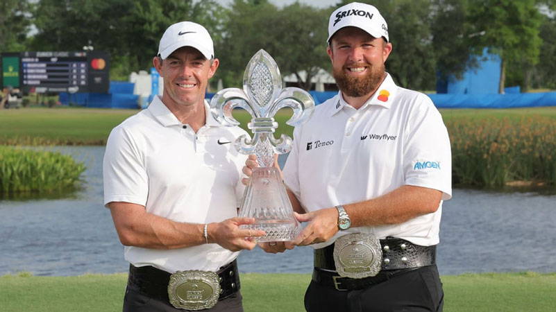 Rory McIlroy and Shane Lowry rally to win Zurich Classic team event in a playoff