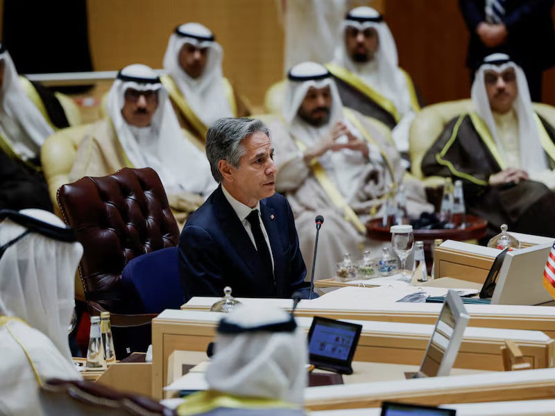 us secretary of state antony blinken attends a joint ministerial meeting of the gcc us strategic partnership to discuss the humanitarian crises faced in gaza in riyadh saudi arabia april 29 2024 photo by reuters