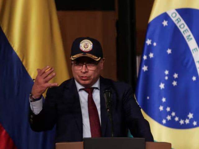 colombia s president gustavo petro speaks during the inauguration of the international book fair filbo in bogota colombia april 17 2024 photo reuters