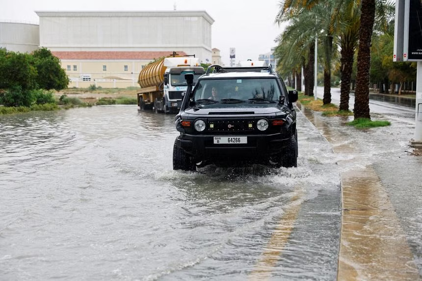 little traffic was seen on dubai s normally heaving six lane highways photo reuters