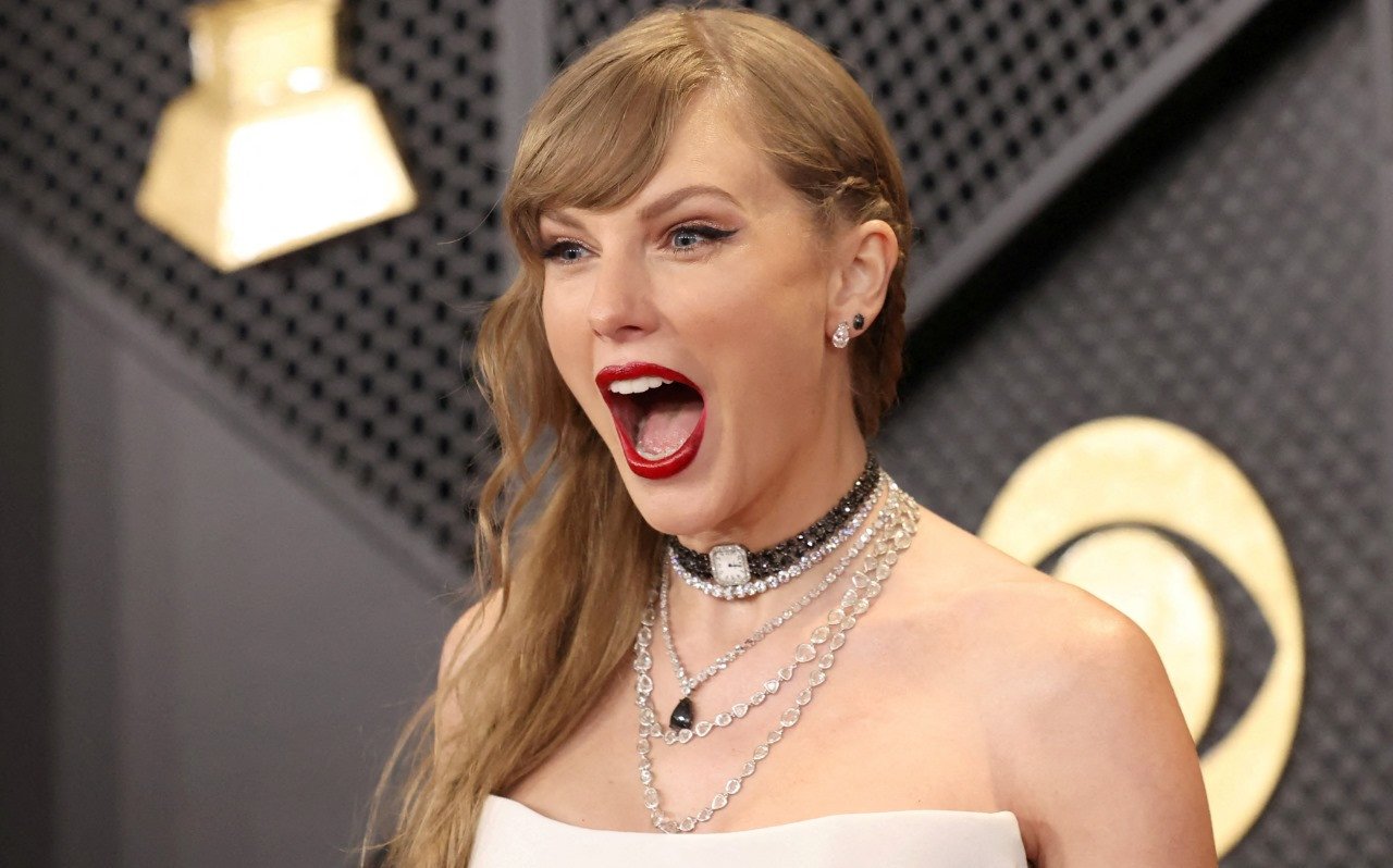 taylor swift at the 2024 grammy awards getty images